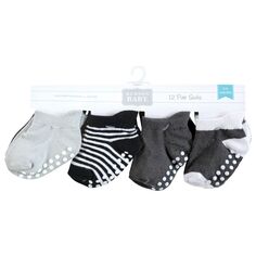 Нескользящие нескользящие носки для мальчиков Hudson, черно-белые полоски Hudson Baby