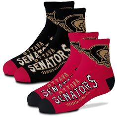 Комплект из двух носков длиной в четверть команды Youth For Bare Feet Ottawa Senators Unbranded