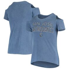 Синяя футболка с открытыми плечами для девочек и молодежи 5th &amp; Ocean by New Era San Jose Earthquakes New Era
