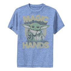 Футболка с рисунком «Звездные войны» для мальчиков 8–20 лет, известная как Baby Yoda Magic Hands Performance Star Wars