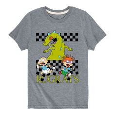 Футболка с рисунком Tommy Chuckie Checkers для мальчиков 8–20 лет Rugrats Reptar Tommy Chuckie Checkers Nickelodeon