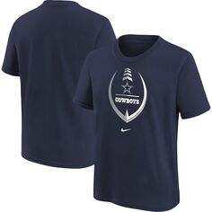 Темно-синяя футболка Nike Dallas Cowboys Icon для девочек дошкольного возраста Nike