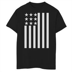 Черно-белая футболка с рисунком американского флага для мальчиков 8–20 лет Licensed Character