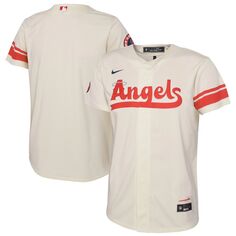 Молодежная футболка Nike Cream Los Angeles Angels 2022 City Connect Replica Team Джерси Nike