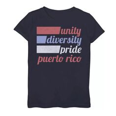 Футболка Unity с надписью Gonzales Puerto Rico для девочек 7–16 лет Licensed Character