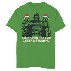 Рождественская футболка с рисунком Cheer Lack для мальчиков 8–20 лет, Вейдер, Санта-Троперс Star Wars