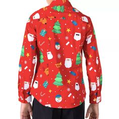 Рубашка на пуговицах OppoSuits Festivity Christmas для мальчиков 2–8 лет OppoSuits, синий