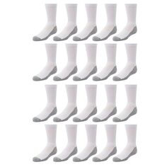 Набор из 20 легких носков Tek Gear для мальчиков Tek Gear, белый/серый