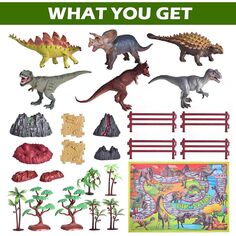 26 игрушек-динозавров с большим игровым ковриком для занятий спортом Popfun