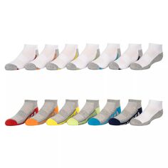 Набор из 12 штук Tek Gear для мальчиков + 2 бонусные легкие легкие носки с низким вырезом Tek Gear, белый/серый