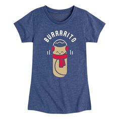 Зимняя футболка с рисунком бурррито для девочек 7–16 лет Licensed Character, синий