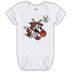 Белый боди-талисман Milwaukee Bucks Infant белого цвета Outerstuff