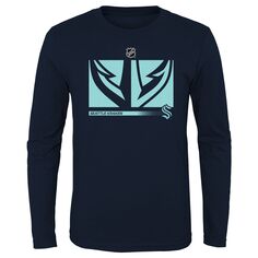 Молодежная футболка с длинным рукавом с логотипом Seattle Kraken Authentic Pro Secondary Fanatics