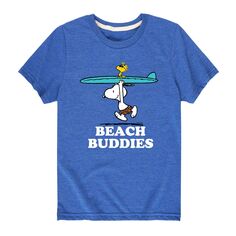 Футболка с рисунком Peanuts Snoopy &quot;Beach Buddies&quot; для мальчиков 8–20 лет Licensed Character, синий