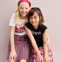 Укороченная футболка для девочек 7–16 лет IZ Byer Solid Rib Butterflies с термосваркой IZ Byer