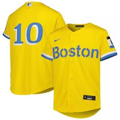 Молодежная футболка Nike Trevor Story Gold Boston Red Sox City Connect Replica Player Nike