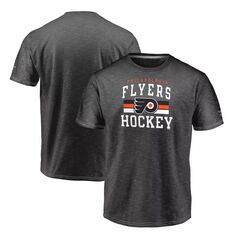 Серая футболка с логотипом Youth Fanatics Philadelphia Flyers Dynasty Space-Dye Fanatics