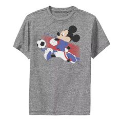 Футболка с рисунком «Микки Маус и друзья» Disney для мальчиков 8–20 лет, США, с изображением футбольных выступлений Disney