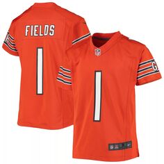 Молодежная игровая майка Nike Justin Fields Orange Chicago Bears Nike