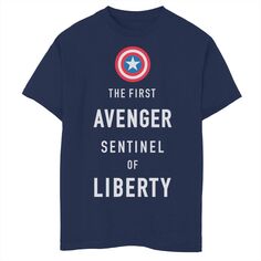 Футболка с надписью Marvel «Капитан Америка: Страж свободы» для мальчиков 8–20 лет Marvel