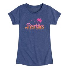 Футболка с логотипом Barbie для девочек 7–16 лет с графическим рисунком и отражающим эффектом Barbie, синий