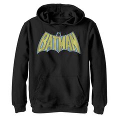 Флисовая толстовка с графическим рисунком и логотипом DC для мальчиков 8–20 лет, винтажная флисовая толстовка с надписью «Бэтмен» и жирным текстом Licensed Character