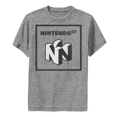Черно-белая футболка с логотипом Nintendo 64 для мальчиков 8–20 лет Licensed Character