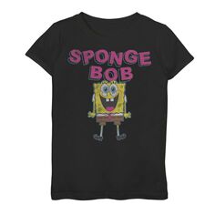 Простая футболка с рисунком Губки Боба для девочек 7–16 лет, квадратные штаны «Губка Боб» Nickelodeon