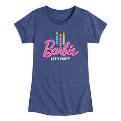 Футболка с рисунком Барби для девочек 7–16 лет, посвященная Дню Рождения, вечеринке Barbie, синий
