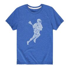 Футболка с силуэтом и надписью «Лакросс» для мальчиков 8–20 лет Licensed Character, синий