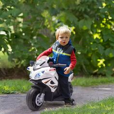 [T] Aosom 6V Детский мотоцикл Полицейский электрический велосипед для езды по бездорожью Уличный велосипед с питанием от аккумулятора Перезаряжаемый звуковой сигнал Фары Тренировочные колеса Реалистичные звуки для девочек и мальчиков 18 36 месяцев Син