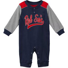 Темно-синий/серый джемпер Boston Red Sox Scrimmage с длинными рукавами для новорожденных и младенцев Outerstuff