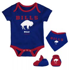 Для новорожденных и младенцев Mitchell &amp; Ness Royal/Red Buffalo Bills Throwback Боди с нагрудником и пинетками Unbranded