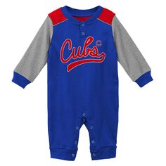 Джемпер с длинными рукавами для новорожденных и младенцев Royal/Heathered Grey Chicago Cubs Scrimmage Outerstuff