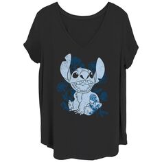 Детская футболка больших размеров Happy Stitch Lilo &amp; Stitch с цветочным рисунком и рисунком Disney&apos;s Stitch Disney