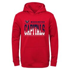 Молодежный красный пуловер с капюшоном Washington Capitals Play-By-Play Performance Outerstuff