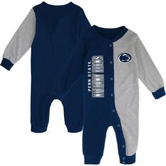 Двухцветная пижама для младенцев темно-синего/серого цвета Penn State Nittany Lions в перерыве между перерывами Outerstuff