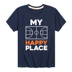 Баскетбольная футболка с рисунком My Happy Place для мальчиков 8–20 лет Licensed Character, синий