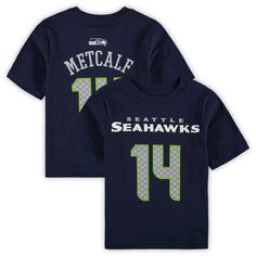 Футболка с именем и номером игрока дошкольного возраста DK Metcalf College Navy Seattle Seahawks Mainliner Outerstuff