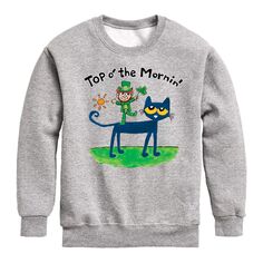 Флисовый свитшот с рисунком Pete The Cat Leprec&apos;haun для мальчиков 8–20 лет Licensed Character