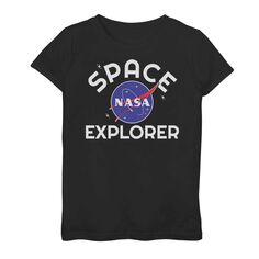 Классическая футболка с логотипом NASA Space Explorer для девочек 7–16 лет Licensed Character