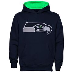 Пуловер с капюшоном с логотипом Seattle Seahawks для дошкольников Fan Gear Primary - College Navy Outerstuff