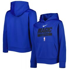 Молодежный пуловер с капюшоном Nike Orlando Magic Spotlight Practice Performance синего цвета Nike