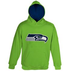 Неоново-зеленый пуловер с капюшоном с логотипом Seattle Seahawks Fan Gear Primary для малышей Outerstuff