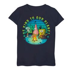 Квадратные штаны «Губка Боб» Nickelodeon для девочек 7–16 лет. Футболка с рисунком «Будь добр к нашей планете». Nickelodeon