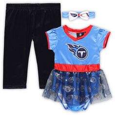 Детский светло-синий/темно-синий костюм Tennessee Titans с задней дверью и задней дверью, костюм для игрового дня Unbranded