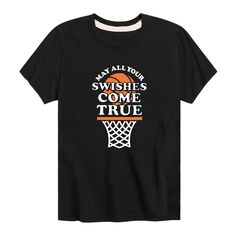 Баскетбольная футболка с рисунком Swishes Come True для мальчиков 8–20 лет Licensed Character