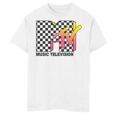 Классическая клетчатая футболка с логотипом MTV для мальчиков 8–20 лет Licensed Character
