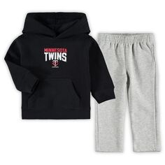 Комплект из флисовой толстовки и брюк с расклешенной веерной юбкой для младенцев темно-синего/серого цвета Minnesota Twins Outerstuff