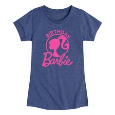 Футболка с логотипом Барби для девочек 7–16 лет на день рождения Barbie, синий